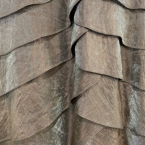 Cache Halter~Layered Cocktail Dress, Size 8, Shimmering Brown in color. Form fit - Picture 4 of 7